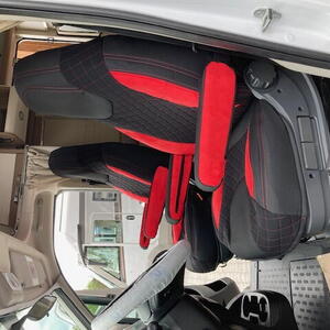 Autopotahy CAMPER- obytné auto, 2 místa, LUXURY černo červené