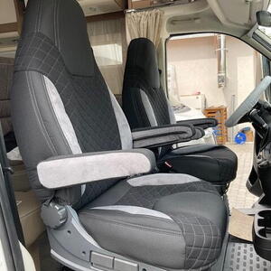 Autopotahy CAMPER- obytné auto, 2 místa, LUXURY černo šedé