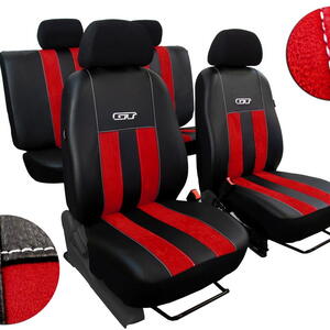 Autopotahy Ford S MAX I, od r. 2006-2015, 5 míst, kožené s alcantarou, GT červené