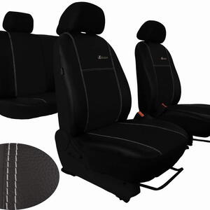 Autopotahy Škoda Fabia I, kožené EXCLUSIVE černé, dělené zadní sedadla