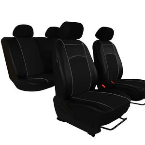 Autopotahy Škoda Fabia I, kožené Tuning černé, nedělené zadní sedadla