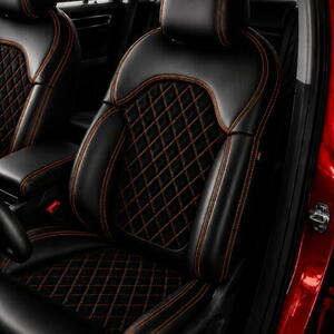 Autopotahy ŠKODA KODIAQ II, 5 MÍST, od r. 2024, AUTHENTIC LEATHER CARO oranžové