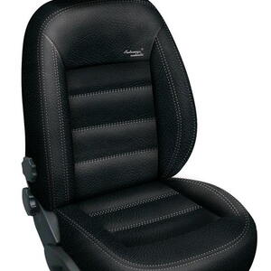 Autopotahy Škoda Octavia II, AUTENTIC LEATHER, dělená, zadní loketní opěrka, černé