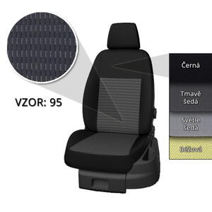 Autopotahy Taso VW T6 2015 - 2020 ( 6 míst, vzor 91, tmavě šedé boky)