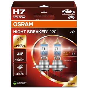Autožárovka OSRAM H7 12V/55W PX26d NB +220% - 2ks
