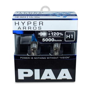 Autožárovky PIAA Hyper Arros 5000K H3 - o 120 % vyšší svítivost, jasně bílé světlo o teplo