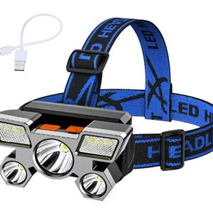 COB LED ČELOVKA SVÍTILNA 4 REŽIMY 9x LED XPE 10W ZD85
