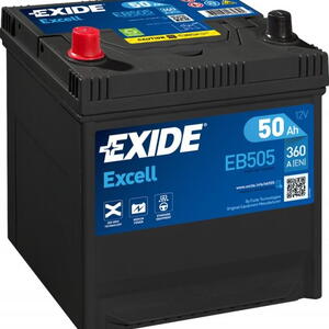 Exide Excell 12V 50Ah 360A EB505  nabitá autobaterie + reflexní páska 44 cm + možný výkup 