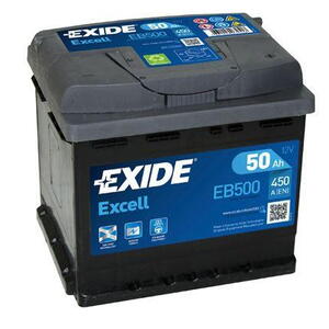 Exide Excell 12V 50Ah 450A EB500  nabitá autobaterie + reflexní páska 44 cm + možný výkup 