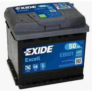 Exide Excell 12V 50Ah 450A EB501  nabitá autobaterie + reflexní páska 44 cm + možný výkup 
