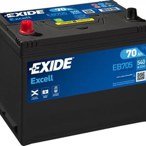 Exide Excell 12V 70Ah 540A EB705  nabitá autobaterie + reflexní páska 44 cm + možný výkup 