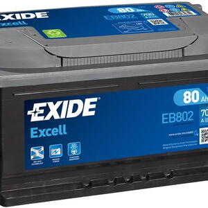 Exide Excell 12V 80Ah 700A EB802  nabitá autobaterie + reflexní páska 44 cm + možný výkup 