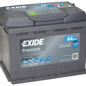 Exide Premium 12V 64Ah 640A EA640  nabitá autobaterie + reflexní páska 44 cm + možný výkup