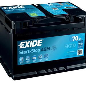 EXIDE Start-Stop AGM 12V 70Ah 760A EK700  nabitá autobaterie + reflexní páska 44 cm + možn