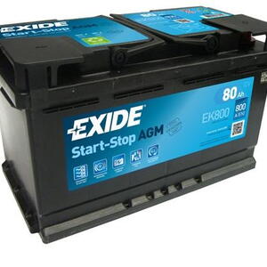 EXIDE Start-Stop AGM 12V 80Ah 800A EK800  nabitá autobaterie + reflexní páska 44 cm + možn