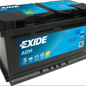 EXIDE Start-Stop AGM 12V 82Ah 800A EK820  nabitá autobaterie + reflexní páska 30cm, norma 