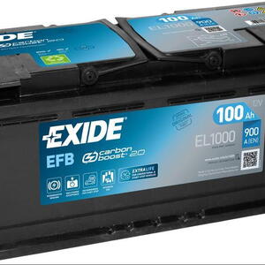 Exide Start-Stop EFB 12V 100Ah 900A EL1000  nabitá autobaterie + reflexní páska 44 cm + mo