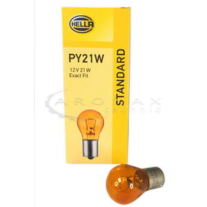 HELLA Žárovka 12V/ 21W BA15s  PY21W oranžová