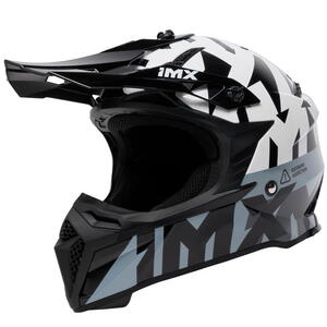 IMX FMX-02 BLACK/WHITE/GREY/METALLIC GREY GLOSS GRAPHIC helma XS