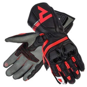 Kožené rukavice Rebelhorn ST LONG černé šedé fluo červené rukavice XL