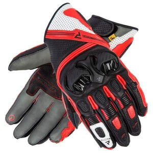 Kožené rukavice Rebelhorn ST SHORT černé šedé fluo červené rukavice M