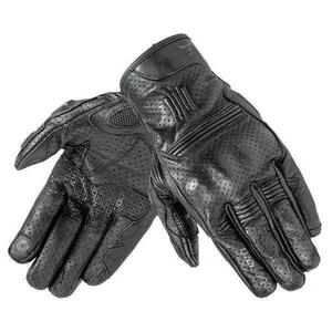 Kožené rukavice Rebelhorn Thug PRO CE, perforované černé rukavice na m
