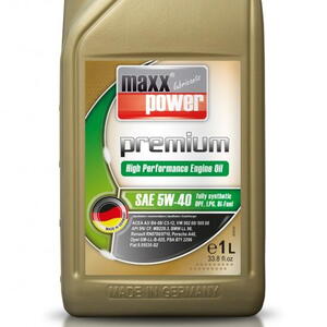 Maxxpower Premium 5W-40 1000ml motorový olej plně syntetický (DPF,LPG,BI-Fuel)