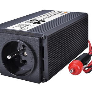 Měnič napětí Solight IN05 | 200W | 12V DC -> 230 VAC | USB výstup