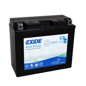 Motobaterie EXIDE BIKE AGM Ready AGM12-10.5, 12V, 10Ah, 160A