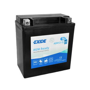 Motobaterie EXIDE BIKE AGM Ready AGM12-15, 12V, 14Ah, 215A