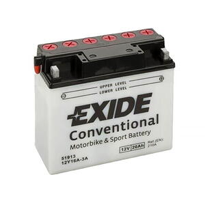 Motobaterie EXIDE BIKE Conventional 20Ah, 12V, 12Y16A-3A