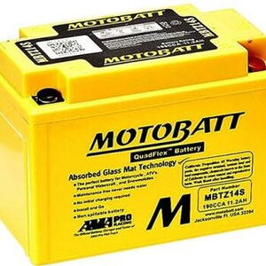 Motobaterie Motobatt MBTZ14S 12V 11,2Ah 190A  nabitá autobaterie + Letní náplň do ostřikov