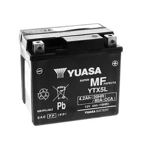 Motobaterie YUASA YTX5L (factory activated), 12V, 4Ah