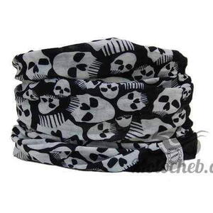 Multifunkční šátek Oxford Comfy Skull černý