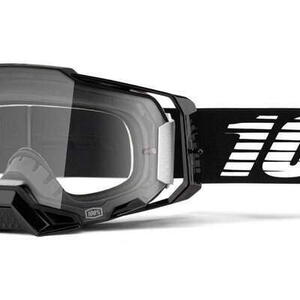 MX brýle 100% ARMEGA Black čiré plexi s čepy pro slídy