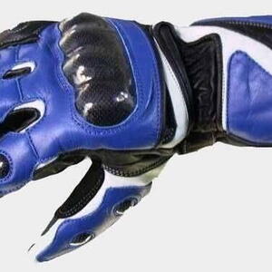NTB50 kožené rukavice na motorku s kevlarovým chráničem modré XS