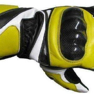 NTXY 50 žluto-bílé kožené rukavice na motorku s kevlarovým chráničem X