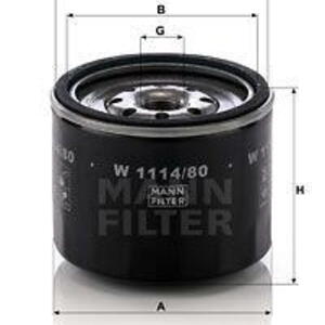 Olejový filtr MANN-FILTER W 1114/80