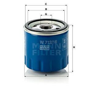 Olejový filtr MANN-FILTER W 712/16