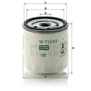 Olejový filtr MANN-FILTER W 712/43
