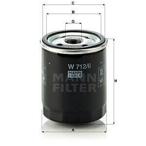 Olejový filtr MANN-FILTER W 712/6