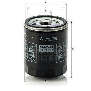 Olejový filtr MANN-FILTER W 713/28