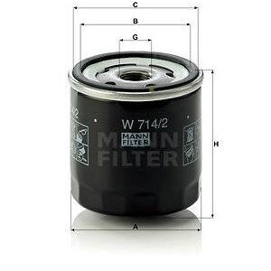 Olejový filtr MANN-FILTER W 714/2