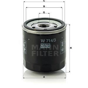 Olejový filtr MANN-FILTER W 714/3
