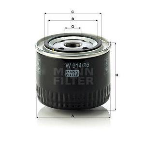 Olejový filtr MANN-FILTER W 914/26