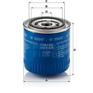 Olejový filtr MANN-FILTER W 920/47