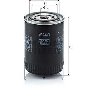 Olejový filtr MANN-FILTER W 933/1