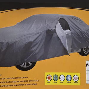 Plachta na auto nepromokavá ochranná zakrývací vel.M PEVA (Autoplachta na osobní auto vodě