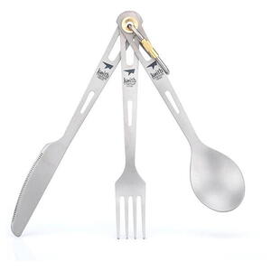 Příbor Keith Titanium 3-Piece Titanium Cutlery Set Barva: šedá