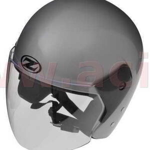 Přilba ZED C23, stříbrná otevřená jet helma na motorku XS